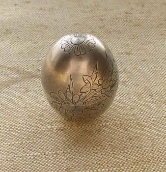 Пасхальное яйцо с сюрпризом подарком серебро, Артикул 1175
