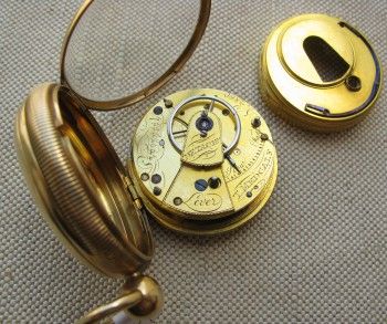 Часы карманные диаметр  45 мм золото в несколько цветов 750 проба Англия механизм Ливерпуль T.Medcalf  ось баланса на алмазе корпус Честер EK&K 1826г. 86.5грамма., Артикул 25