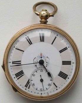 Часы антикварные  золотые роспись по эмали, Артикул 724