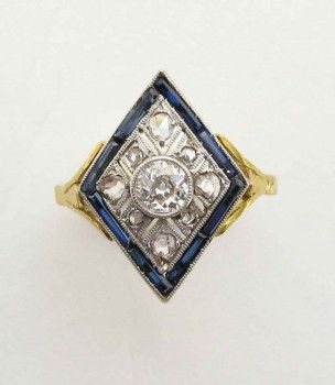 Золотое антикварное кольцо Арт-Деко, Артикул 117