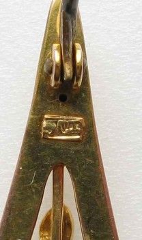 Антикварная золотая брошь с сапфиром, Артикул 118