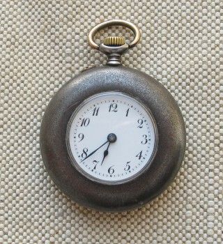 Карманные часы, Павел Буре, сталь, воронение, 37.4мм, 1913г., Артикул 1402