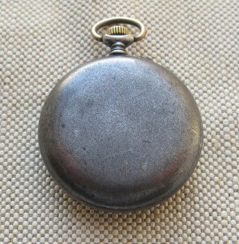 Карманные часы, Павел Буре, сталь, воронение, 37.4мм, 1913г., Артикул 1402