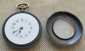 Карманные часы, Павел Буре, сталь, воронение, 37.4мм, 1913г., Артикул 1402