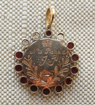 Подвеска из золота и гранатов Хлебников, Артикул 482