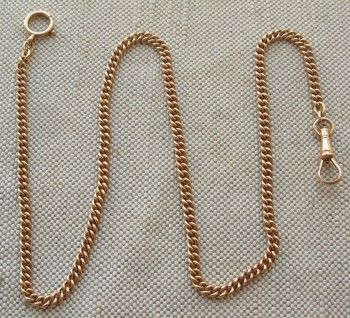 Цепочка для карманных часов, золото 585 проба, 22.4грамма, 462мм. Западная Европа, начало 20века., Артикул 1519