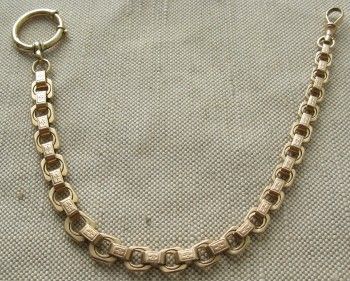 Цепочка для карманных часов, золото 585 проба, Австро-Венгрия, 1868-1872гг., 42 грамма, 285мм., Артикул 1563