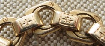 Цепочка для карманных часов, золото 585 проба, Австро-Венгрия, 1868-1872гг., 42 грамма, 285мм., Артикул 1563