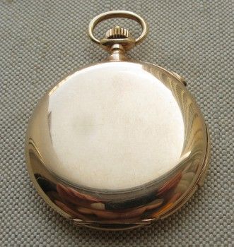 Часы карманные, LONGINES, минутный репетир, хронограф, 1916г., золото 585 проба, калибр 19М, 111.4 грамма, 57мм., Артикул 1603