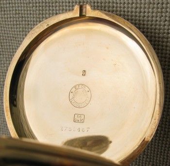 Часы карманные, LONGINES, минутный репетир, хронограф, 1916г., золото 585 проба, калибр 19М, 111.4 грамма, 57мм., Артикул 1603