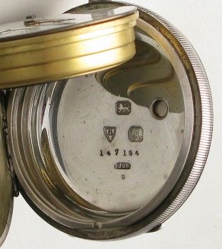 Часы карманные диаметр  53 мм серебро 925проба Англия механизм Манчестер H.Samuel корпус Честер 1901г родная коробка родной ключ 139 грамма. Отстают, Артикул 22