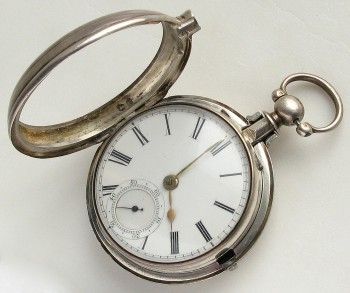 Часы карманные диаметр  50 мм серебро 925проба  Англия Лондон баланс на алмазе 1855г. 115.5грамма., Артикул 14