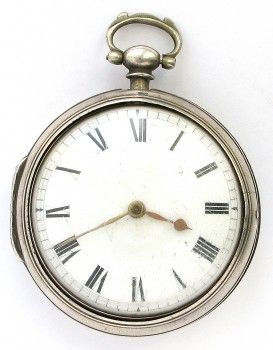 Часы карманные диаметр  55 мм серебро 925проба Англия Лондон Tho. Hume 1820г. 120 грамм., Артикул 10