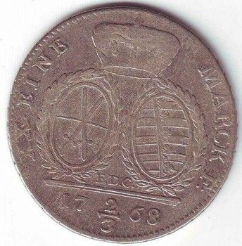 Монета 2/3 талера 1768 год, Артикул 8065