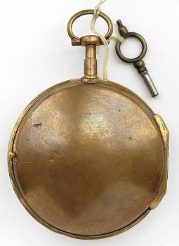 Часы карманные диаметр  61 мм  латунь Франция Париж надпись  L`Epine 18 век.  реставрация циферблата, на ходу иногда останавливаются на 6:20, Артикул 12
