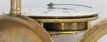 Часы карманные диаметр  61 мм  латунь Франция Париж надпись  L`Epine 18 век.  реставрация циферблата, на ходу иногда останавливаются на 6:20, Артикул 12