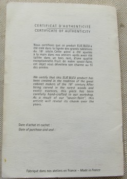Виндер ELIE BLEU, Ретейл 13889 евро.  Франция на 9 часов , 540мм высота, Артикул 1388