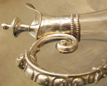 Кувшин, стекло, серебро 800 проба, Германия, 800 проба, 1880годы. 320мм высота 120мм диаметр., Артикул 1492