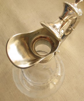 Кувшин, стекло, серебро 800 проба, Германия, 800 проба, 1880годы. 320мм высота 120мм диаметр., Артикул 1492