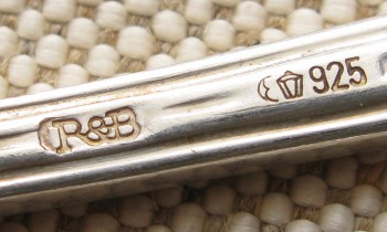 Robbe & Berking, 7 кофейных ложек , серебро 925 проба, позолота, 194.6грамма, 130мм, возможна продажа 1й или 6и., Артикул 1499