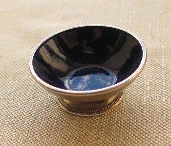 Солонка, серебро 916 проба, эмаль, 1958г., Таллин, 30.3 грамма, 55мм диаметр., Артикул 1512