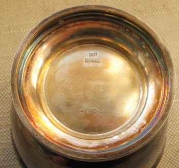 Бокал, серебро 800 проба, Jezler & Cie. Швейцария, 150 грамм, 90мм высота, 73мм диаметр., Артикул 1513