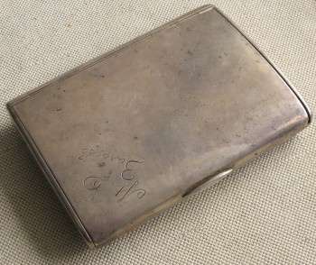 Портсигар, серебро 84 проба, Хлебников, поставщик двора ЕИВ, 215.9 грамм, 117х86мм, Россия, Москва, 1908-1917гг., Артикул 1521