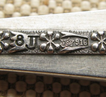 3 ложки кофейные, серебро 916 проба, СССР, Эстония, Таллин,  1978г., 36.5 грамм, 109 мм., Артикул 1528