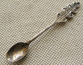 Ложечка для соли, серебро 875 проба, 3.6 грамма, 66мм. 1957г. Баку., Артикул 1531