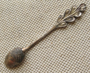 Ложечка для соли, серебро 875 проба, 3.6 грамма, 66мм. 1957г. Баку., Артикул 1531