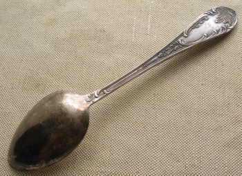 Ложка столовая, серебро 875 проба, платиноприбор, 1927-1946г., Москва,  81.8 грамма, 213мм., Артикул 1536