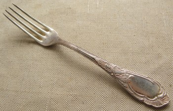 Вилка столовая, серебро 875 проба, СССР, Киев,1962г., 206мм, 61.5грамма., Артикул 1538