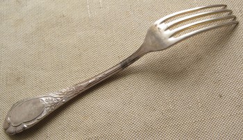 Вилка столовая, серебро 875 проба, СССР, Киев,1962г., 206мм, 61.5грамма., Артикул 1538