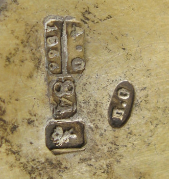 Чашечка, серебро 84 проба, 1866г., позолота, чернь, Россия, Москва, 33.8 грамма. 50 мм высота., Артикул 1553