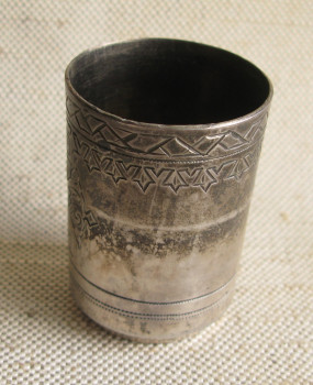 Стопка, серебро 84 проба, 1889г., Россия, Москва, 28.8 грамма. 47мм высота., Артикул 1554