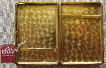 Портсигар, Эмаль, серебро 875 проба, позолота, Кубачи, 209 грамм, 105х73мм., Артикул 1562