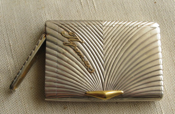 Портсигар, Пустяк, серебро 84 проба, золото, позолота, Россия, Санкт-Петербург, 1896-1903г., Артикул 1563