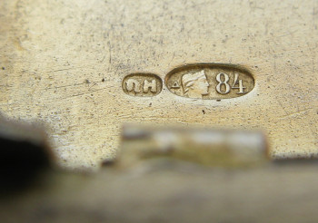 Портсигар, массивный, Медведь, 247 грамм, серебро 84 проба, 115х78мм, Россия, Москва, 1908-1917гг., Прокопий Никитин., Артикул 1564