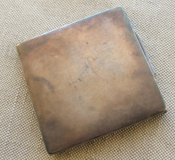 Пудреница, серебро 875 проба, СССР, Московская ювелирная фабрика, 123 грамма, 76х76мм, Артикул 1566