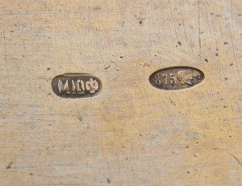 Пудреница, серебро 875 проба, СССР, Московская ювелирная фабрика, 123 грамма, 76х76мм, Артикул 1566