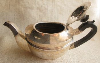 Чайник, серебро 925 проба, Англия, Бирмингем, 1903г., 360 грамм, высота 125мм, ширина 240мм., Артикул 1578