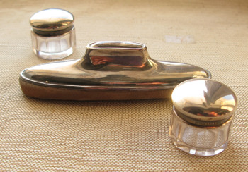 Дамский маникюрный набор, серебро 925 проба, сталь, стекло, Англия, Бирмингем, Честер, 1923г.,, Артикул 1579