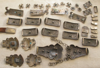 Детали армянских поясов, серебро 84 проба, 1904, 1930 гг, 1350 грамм., Артикул 1582