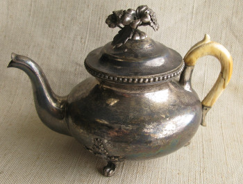 Чайник, серебро 84 проба, Россия, Москва, 1848г., ГУБКИНЪ, Артикул 1608