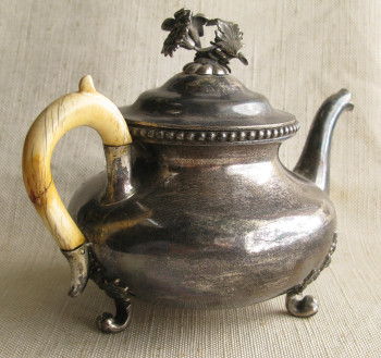 Чайник, серебро 84 проба, Россия, Москва, 1848г., ГУБКИНЪ, Артикул 1608