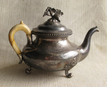 Чайник, серебро 84 проба, Россия, Москва, 1848г., ГУБКИНЪ, Артикул 1608