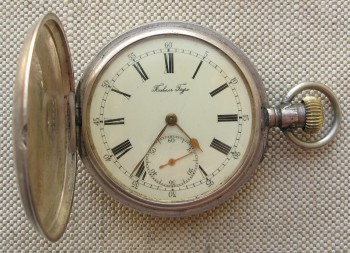 Из Кабинета Его Императорского Величества, подарочные Павел Буре, 1911г., серебро 84 проба, эмаль, 116грамм, 52мм, карманные часы., Артикул 1632