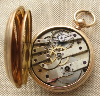 Карманные часы, PERRET & Cie. , Швейцария, золото 56 проба, 95.4 грамма, 52мм. Конец 19 века., Артикул 1648
