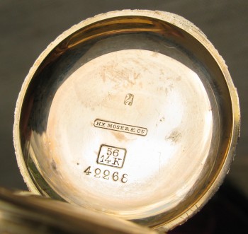 HY. MOSER & Ce. Золото 56 проба, 35мм, коробка, не на ходу., Артикул 1657