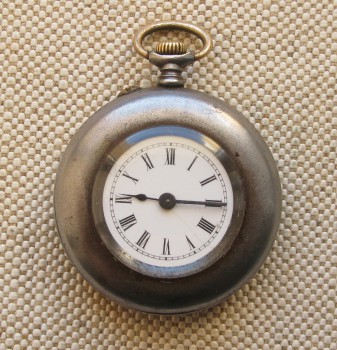 Карманные часы Павел Буре, вороненая сталь, 1916г., 35.5 мм. Оригинальная коробка,на ходу., Артикул 1675
